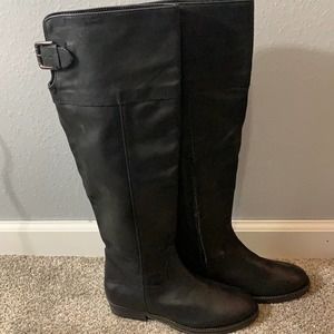 NWT BP Darbie Black Leather Tall Riding Boots Size 6